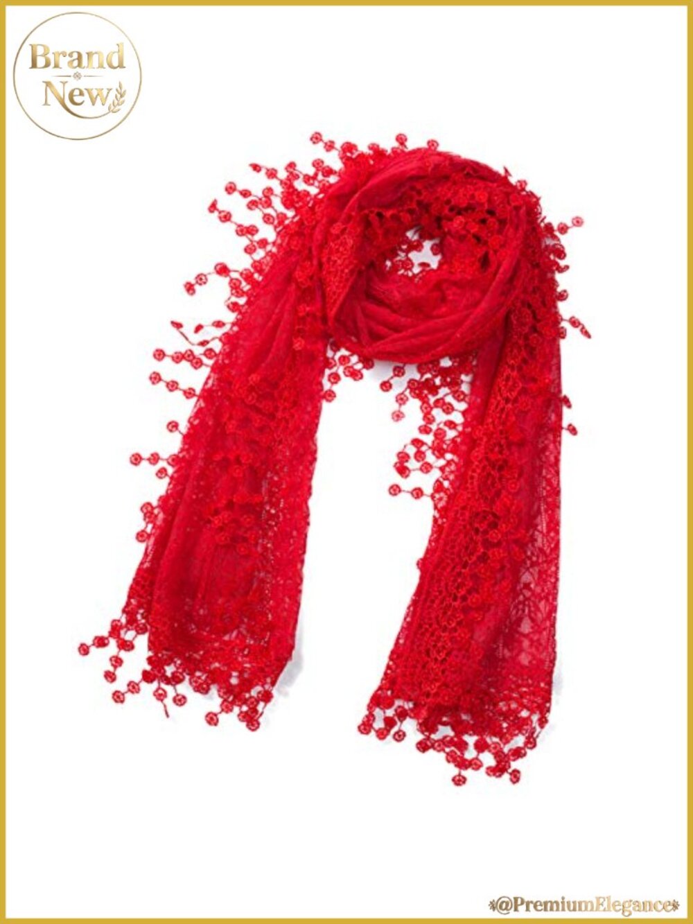 Lightweight Leaf Lace Fringe Scarf Bridal Shawl Wrap for Women